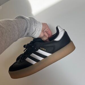 Adidas black sambas platform